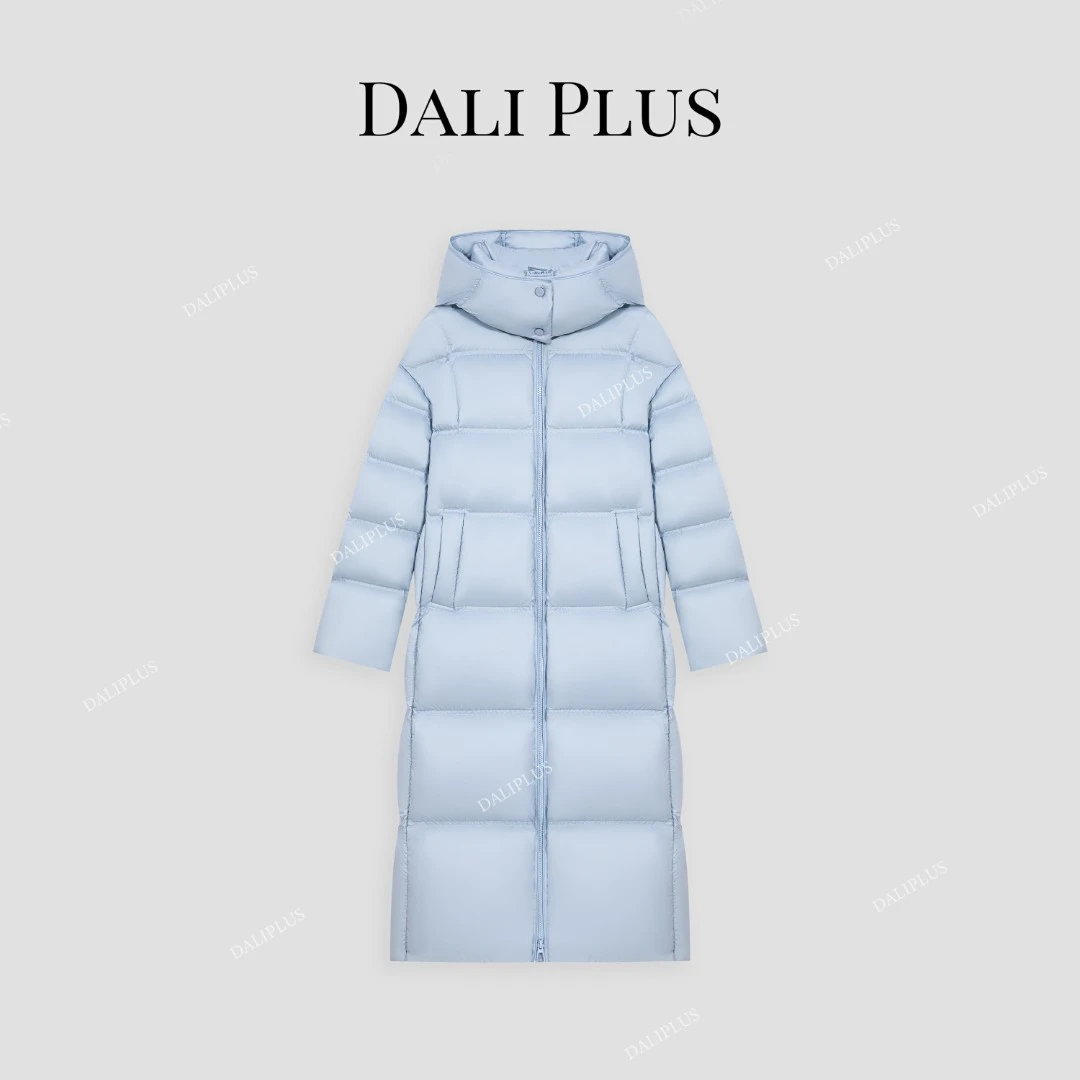 DALI PLUS95白鹅绒 超厚蓬松云朵泡芙感连帽长款羽绒服-D4MM0861