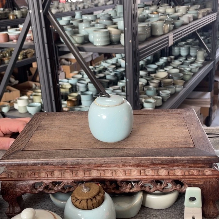 摆件天青迷你茶叶罐