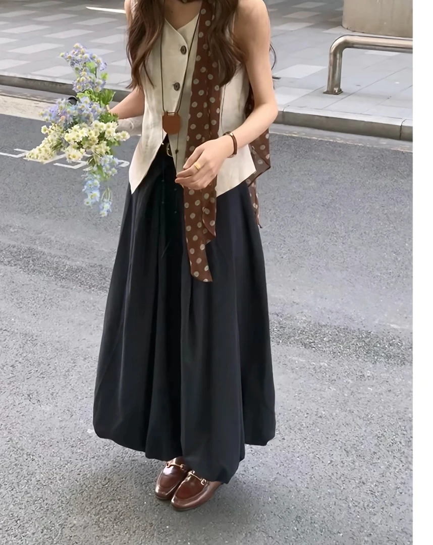 (韩傢)爆款花苞半裙有口袋2559