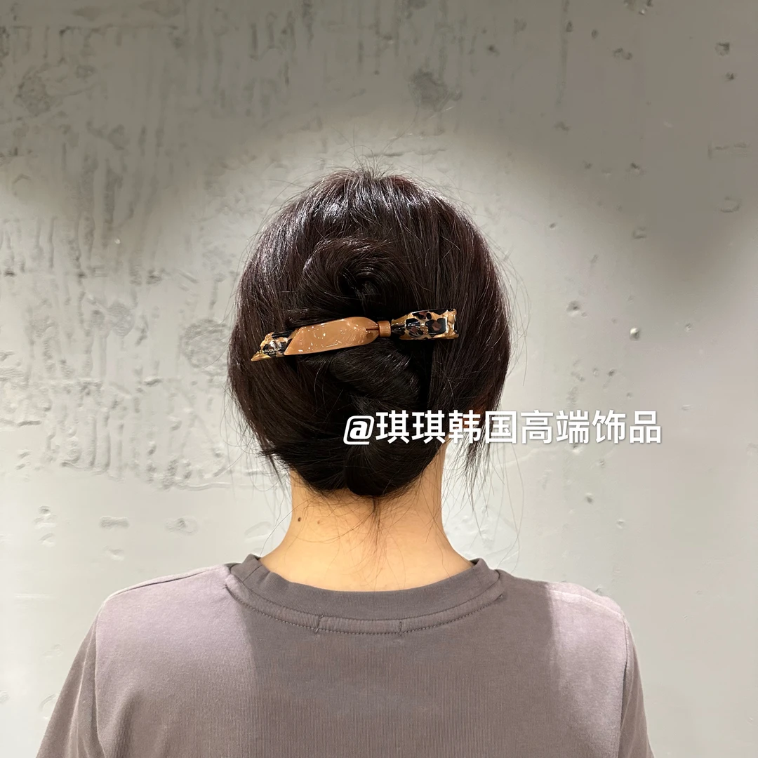 【琪琪】韩国阿兹娜az高级树脂拼接空姐飘逸一字弹簧夹法式简约气质