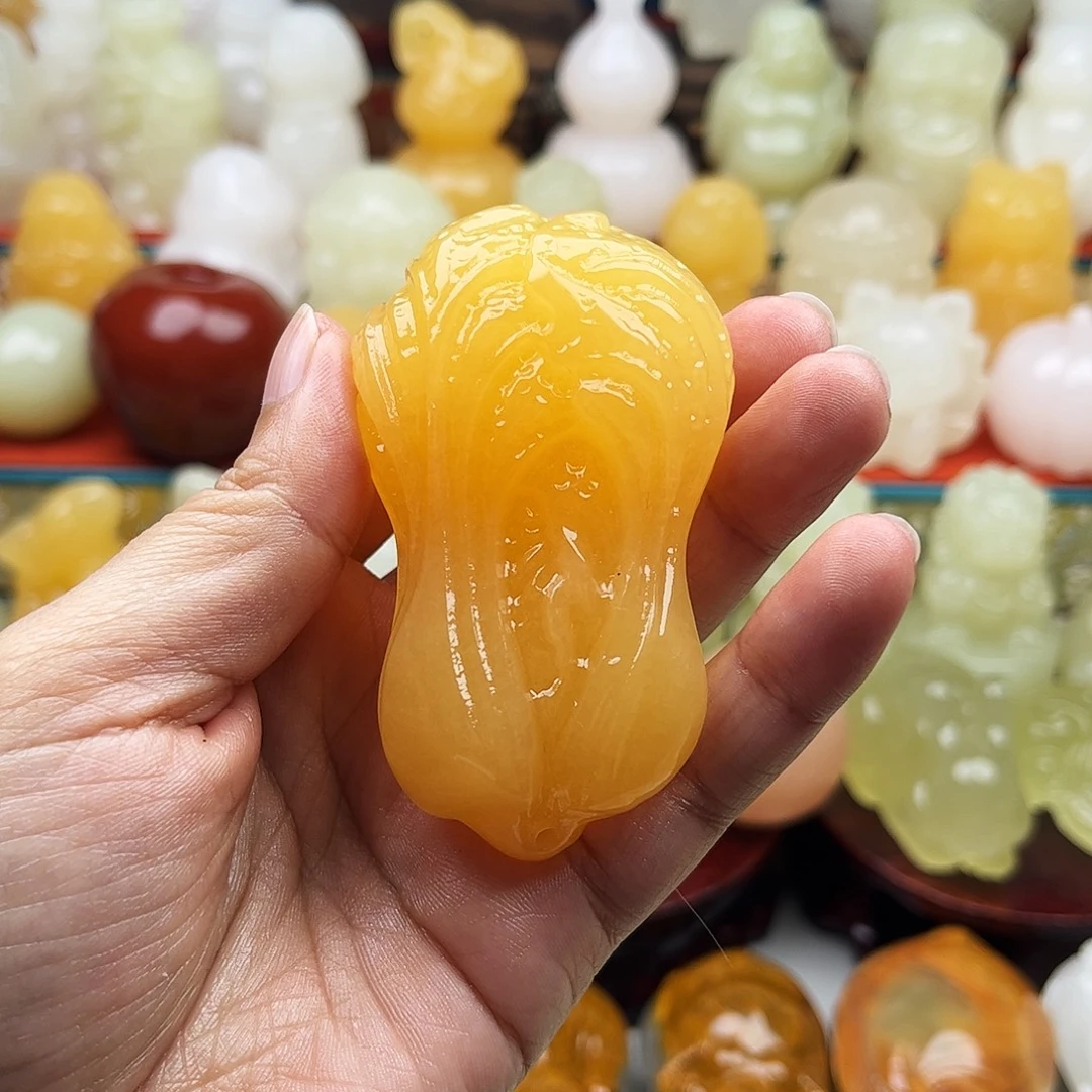 飘***雨石材白菜收吧摆件