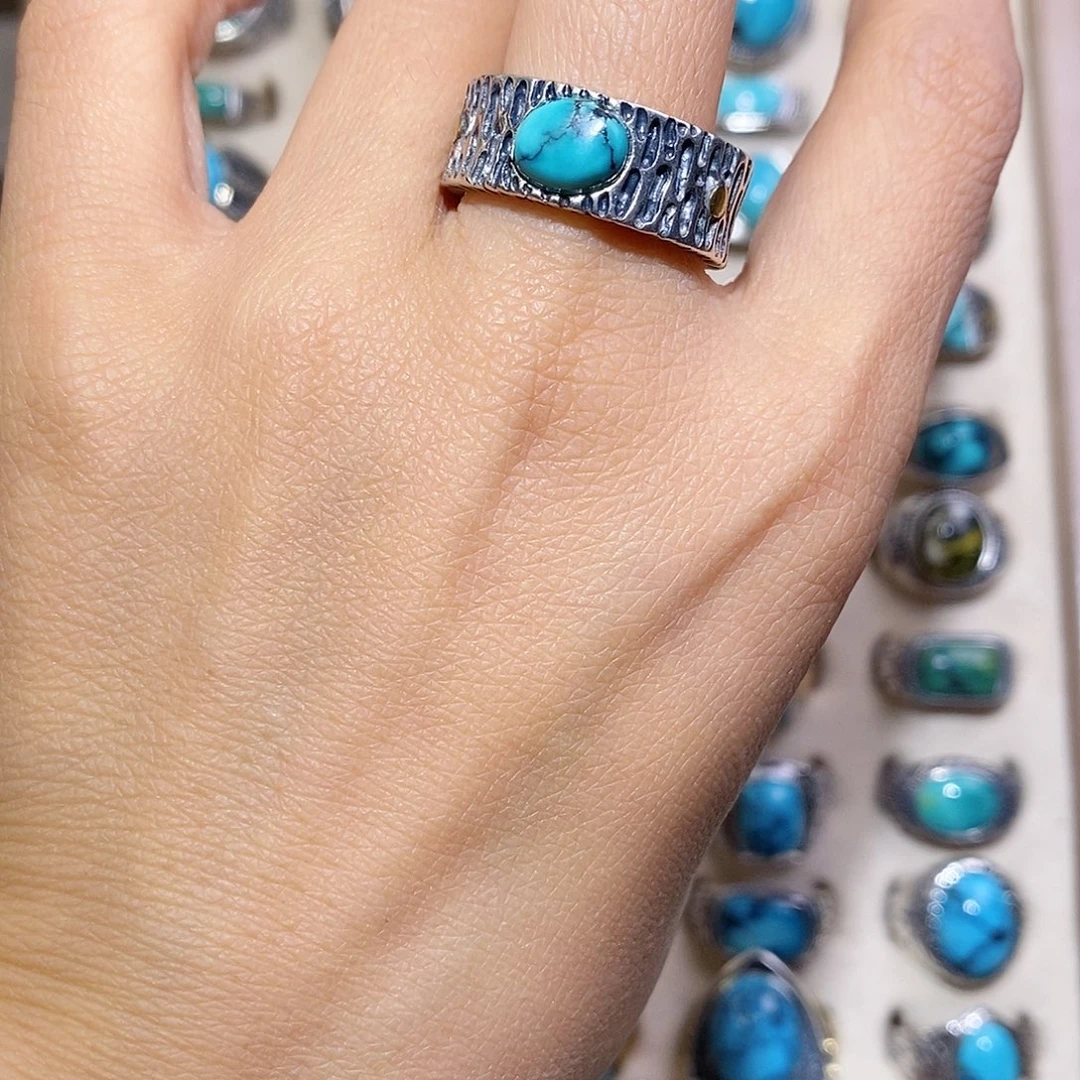 绿松石银S925镶嵌挂件