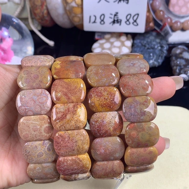 硅化珊瑚(珊瑚玉)未镶嵌吊坠(赠链)20号手排128漏88米一条可挑