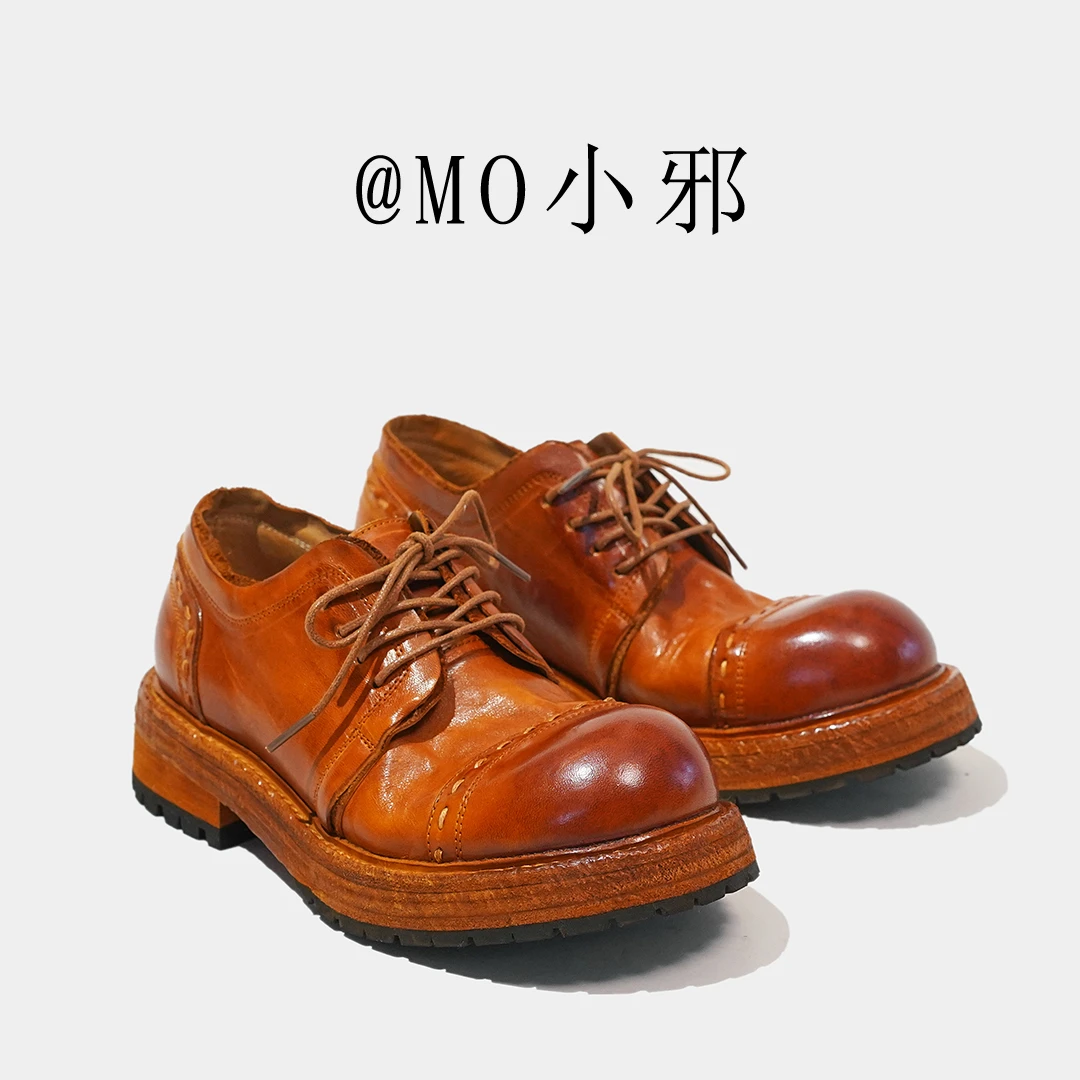 【@MO小邪】2133手工固特异马皮鞋真皮底男女同款英伦风小皮鞋乐福