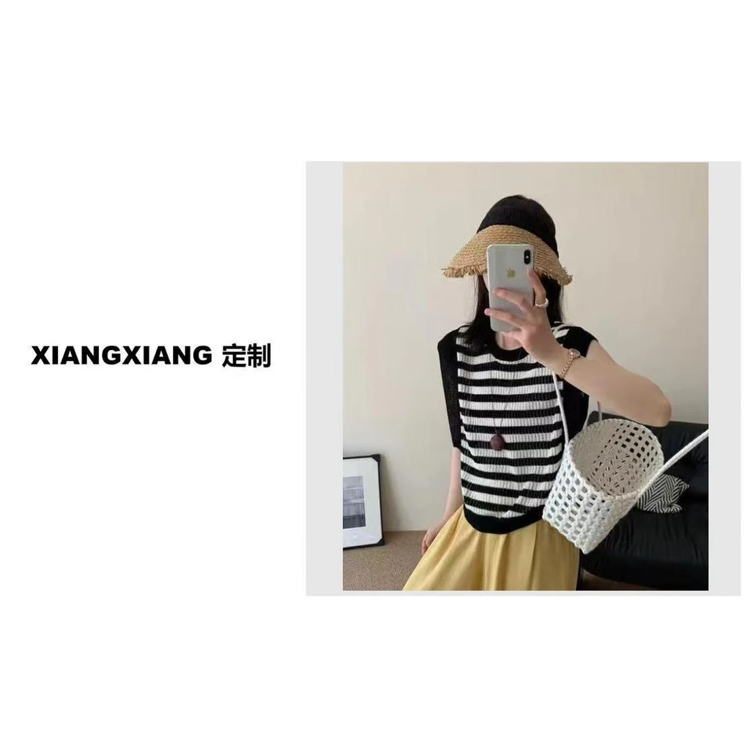 香香老板娘定制圆领拼色上衣#70616