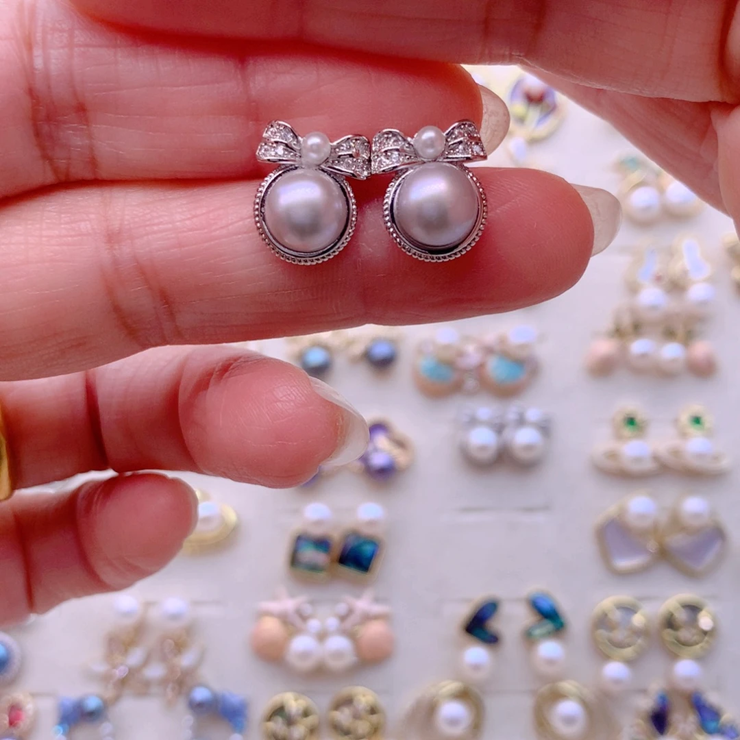 合金耳饰淡水珍珠