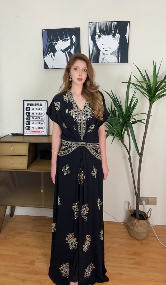 重工加肥加大连衣裙礼服显瘦高级轻奢