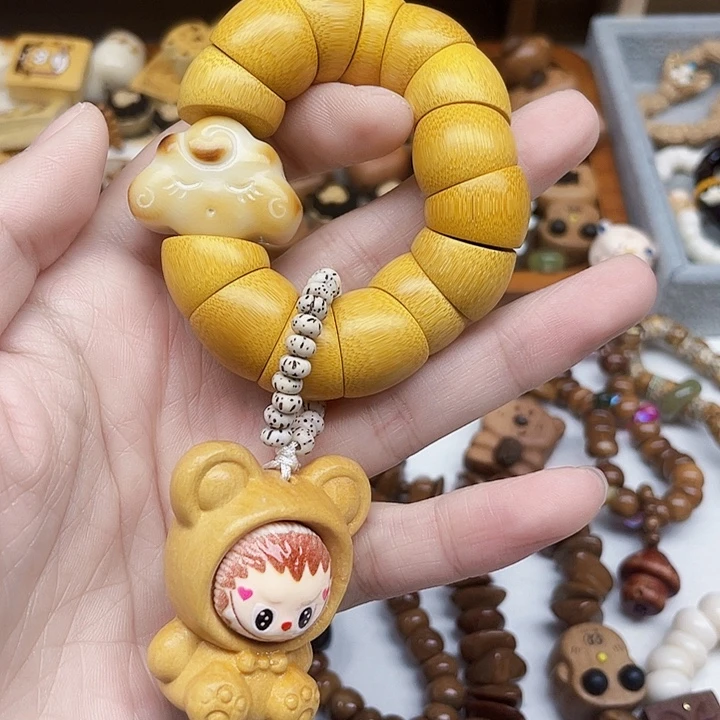 吊坠柏香籽/百香籽金丝竹手把件