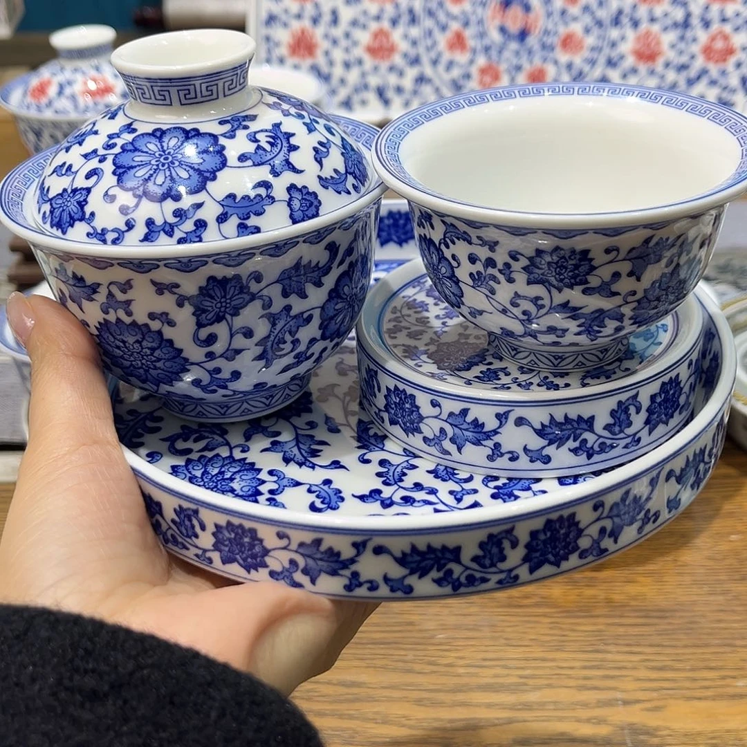 陶盖碗景德镇陶瓷工厂福利价