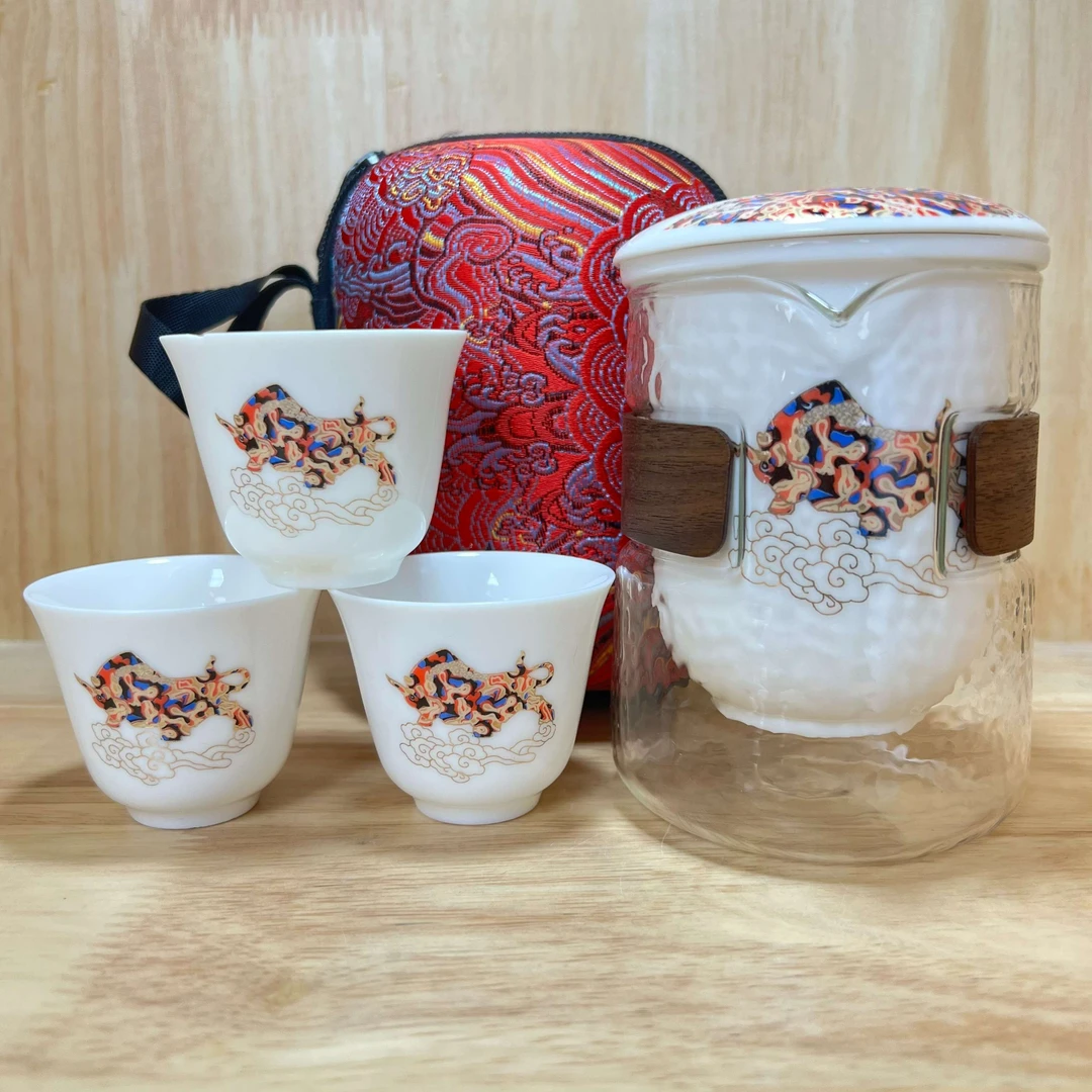 牛转乾坤 玻璃款 一壶三杯旅行套 LC Q