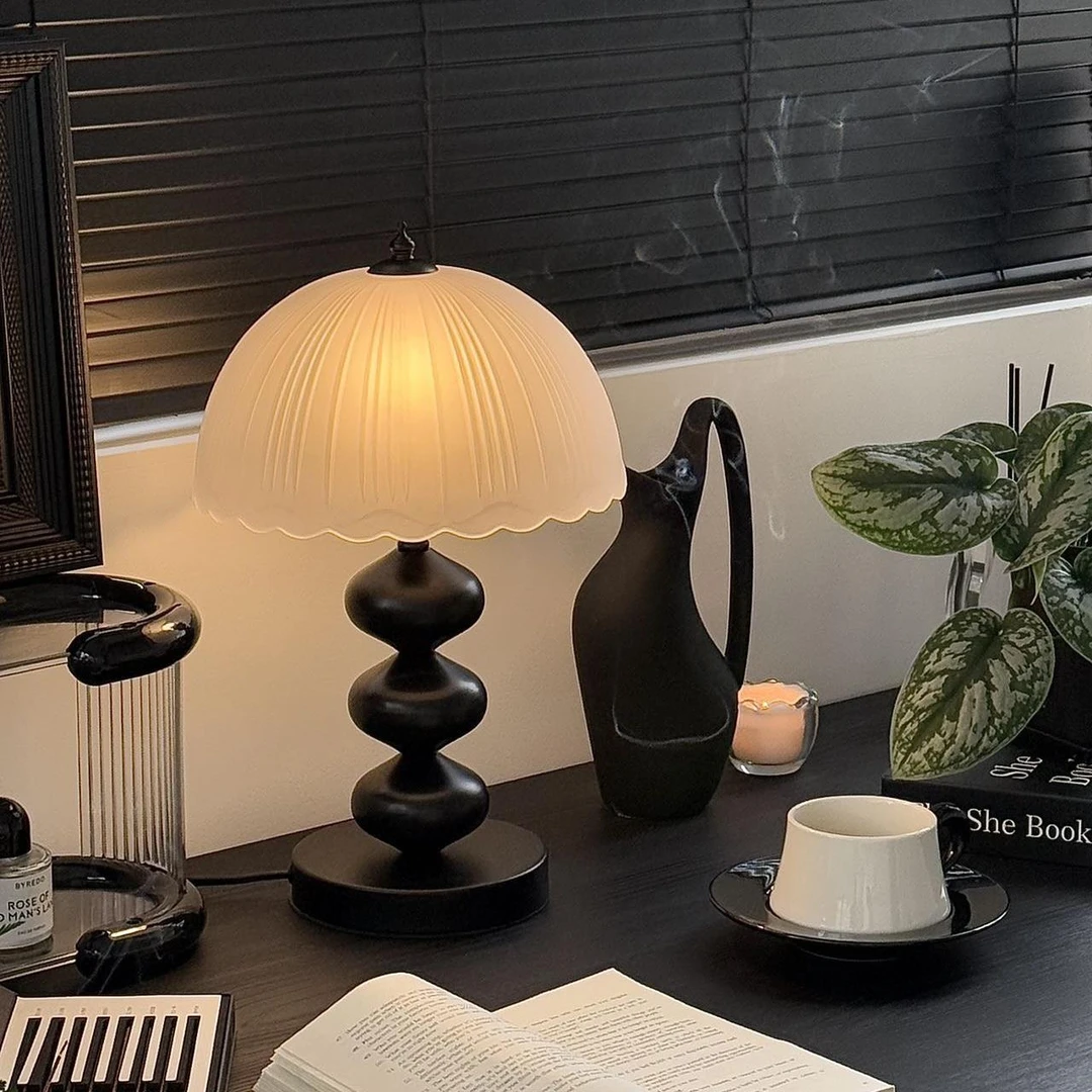 中古侘寂风台灯美式复古卧室书房床头灯温馨葫芦美法式装饰小夜灯