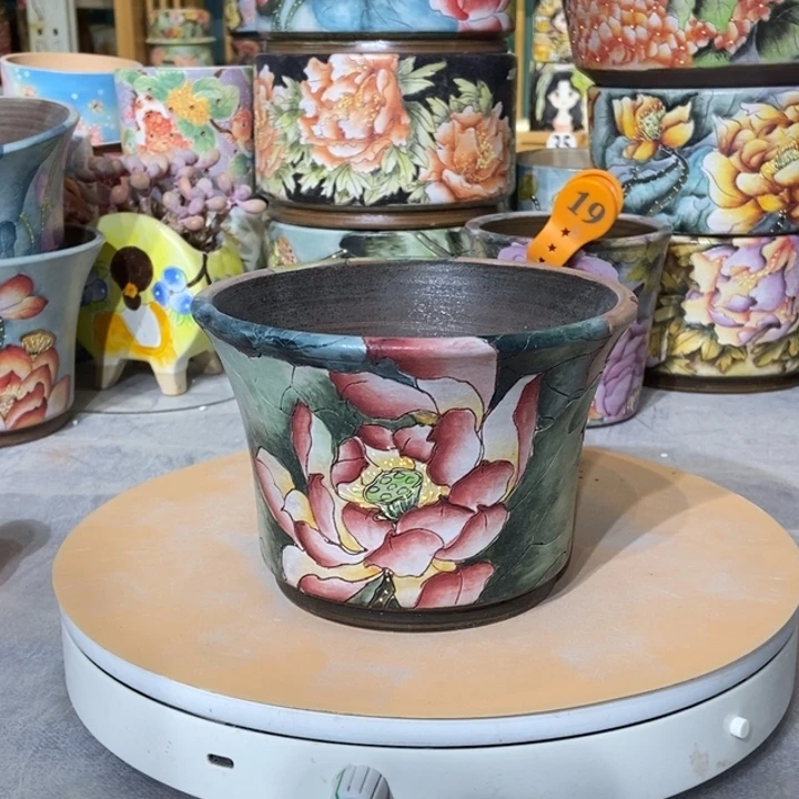 红陶景德镇艺术手绘作品