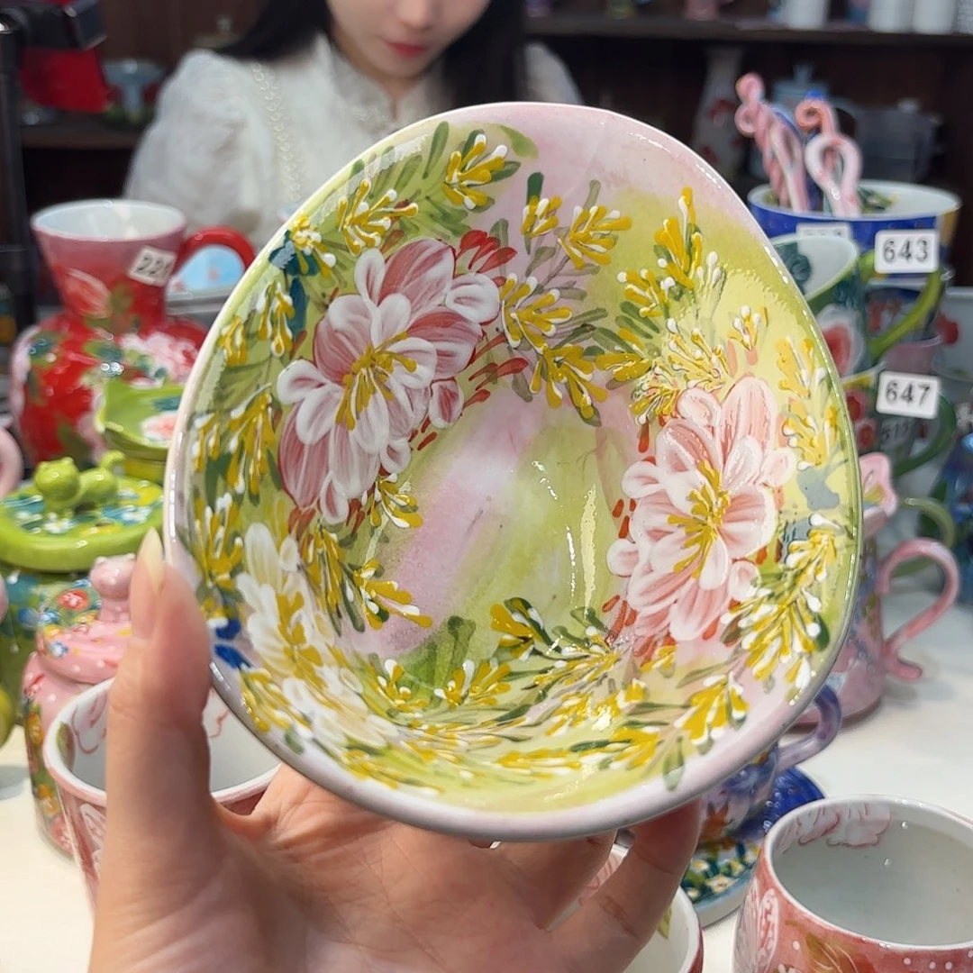 瓷片景德镇手绘高温釉下彩陶瓷茶具