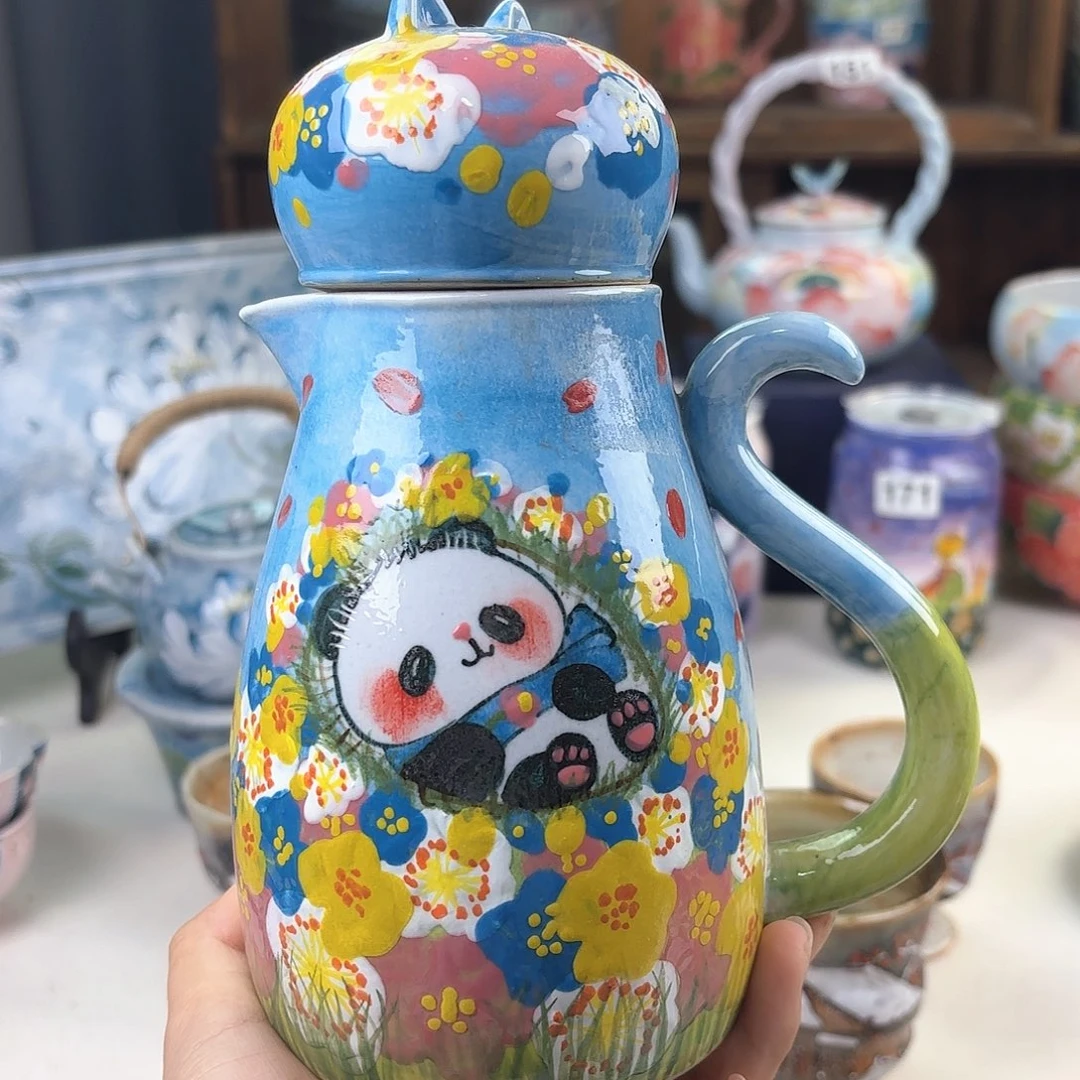 景德镇手绘高温釉下彩陶瓷茶具