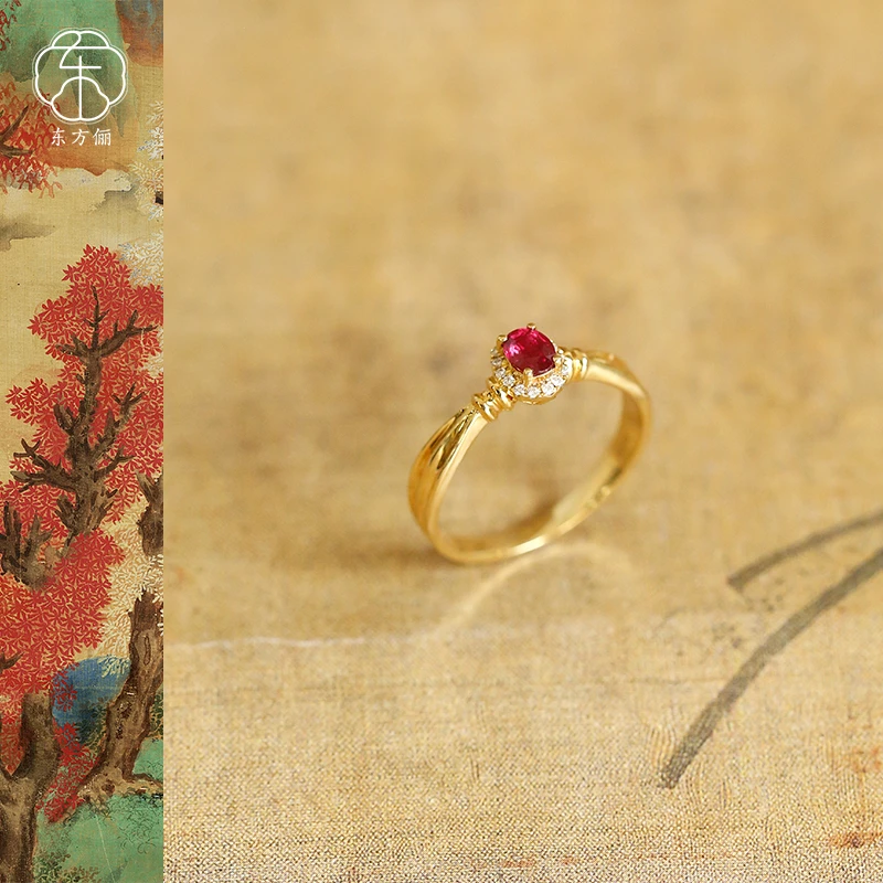东方俪DOFUNLY【赤玥】18K金红宝石戒指设计款戒指HBSJZ思乐
