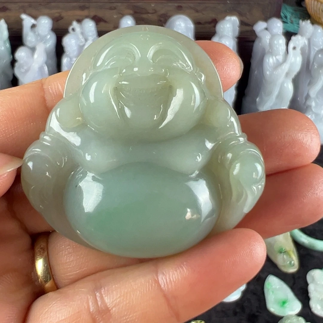 翡翠未镶嵌项圈天然翡翠佛公