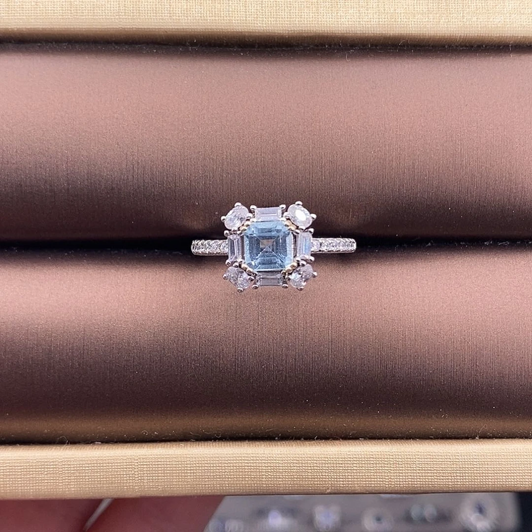 托帕石戒指银S925镶嵌