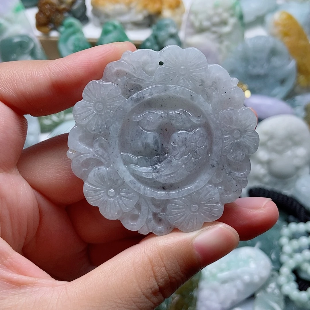翡翠未镶嵌吊坠(不含链)1