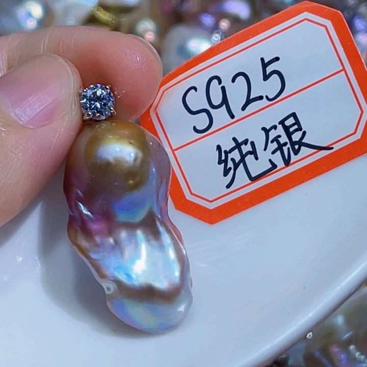 淡水珍珠银S925镶嵌颈饰