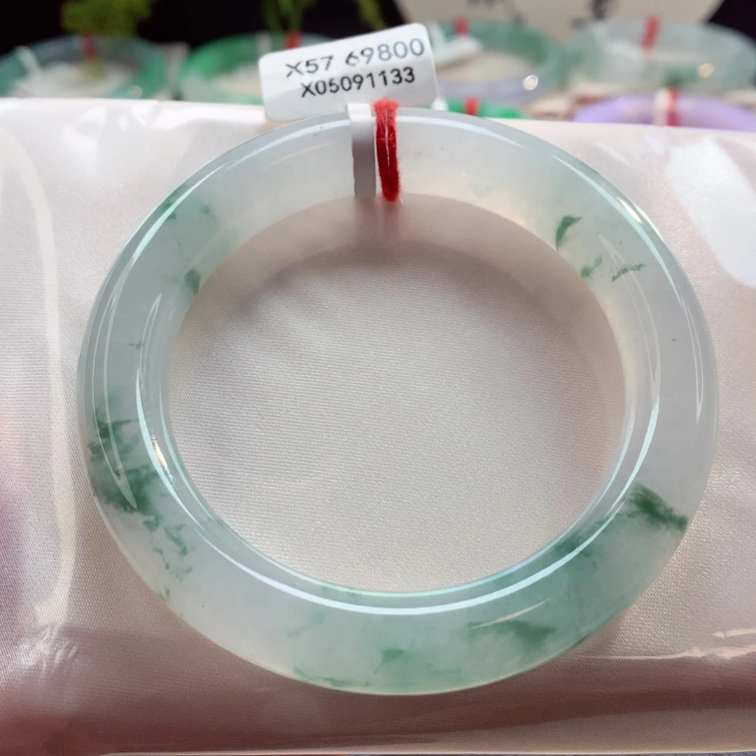 未镶嵌手镯翡翠57圆条 小冰丝（55号）