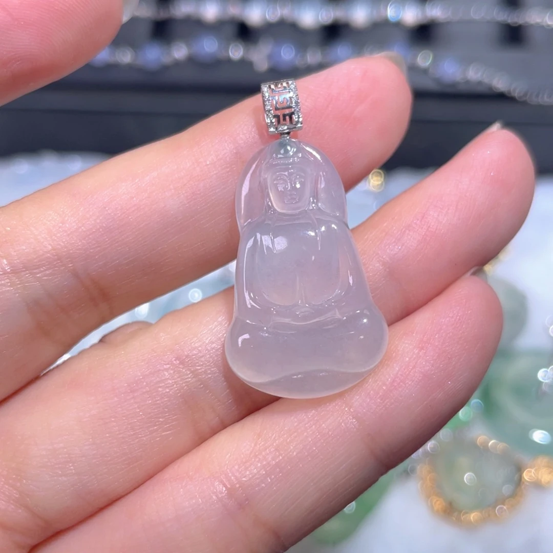 颈饰18K金镶嵌翡翠翡翠