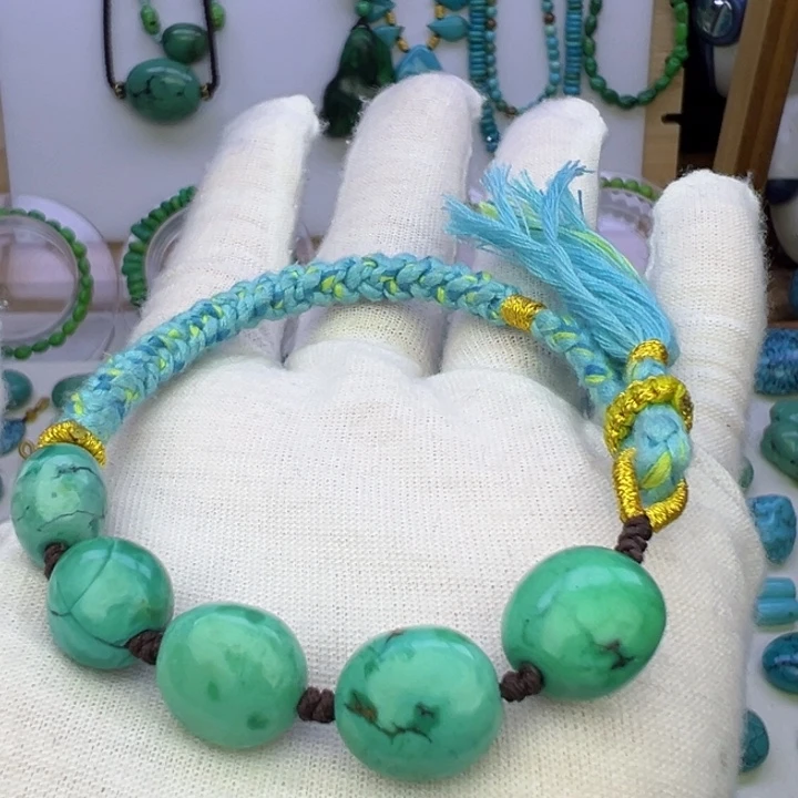 菜籽绿扁珠手串11.7mm兰