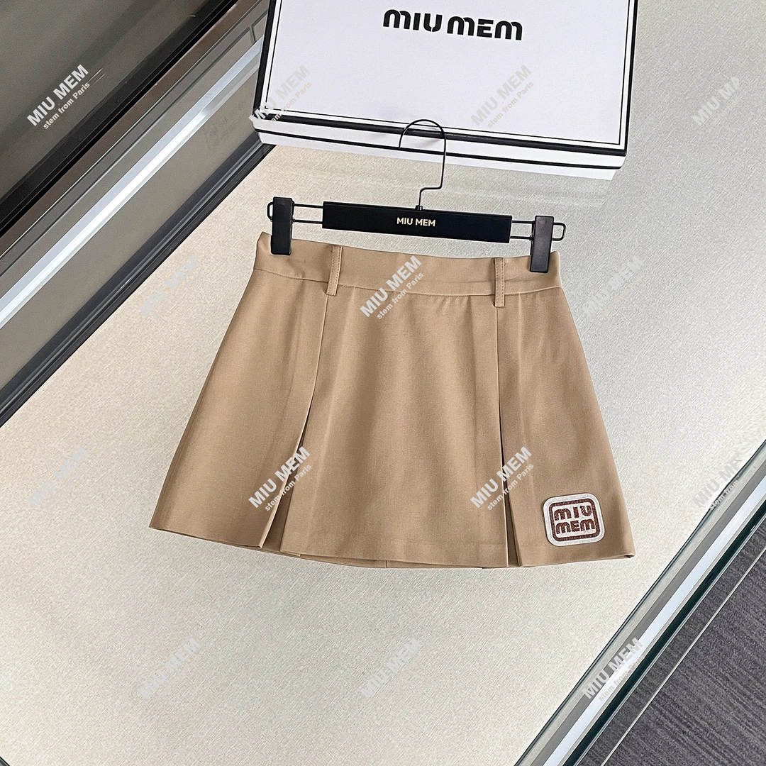 夏季法式学院风高腰开叉短款半身裙DY6726
