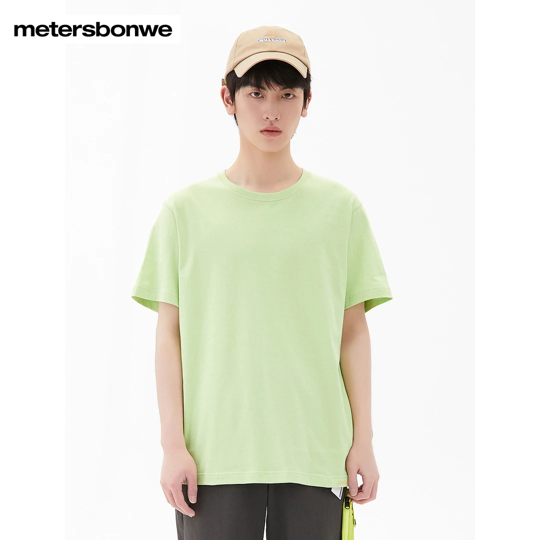美特斯邦威短袖男士t恤圆领夏季户外宽松透气净色男款上衣708303