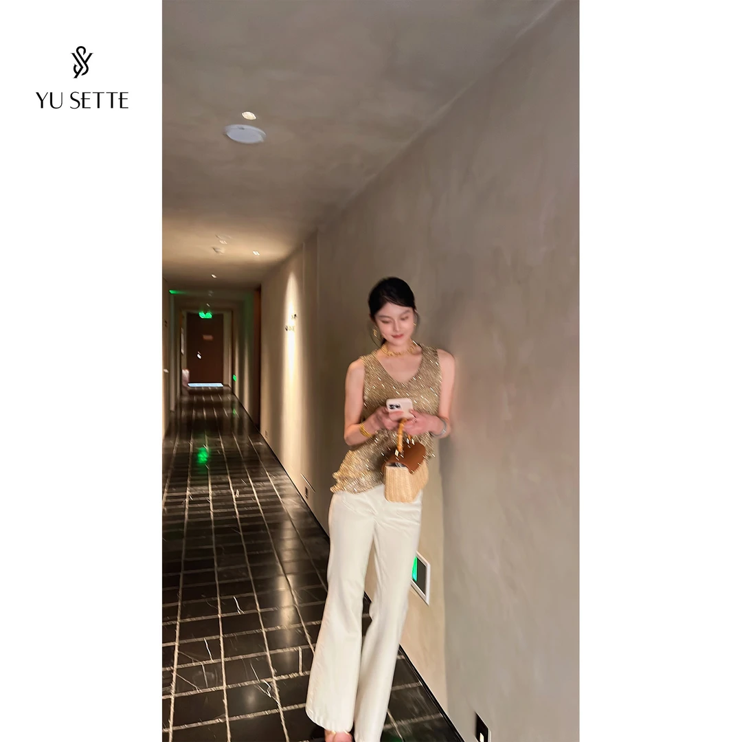 遇儿推荐【必拍一套～静奢风】气质咖色背心半身裙套装20250029