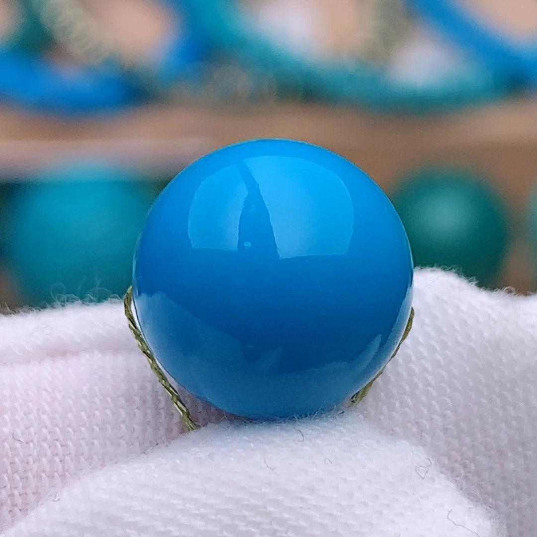 未镶嵌绿松石珠宝奇石11.7mm暴力蓝