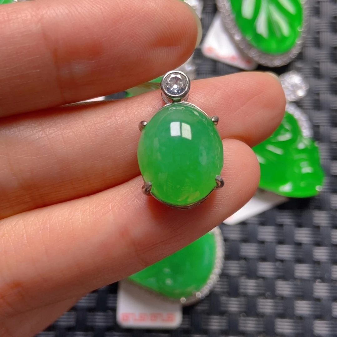 翡翠银S925镶嵌颈饰吊坠