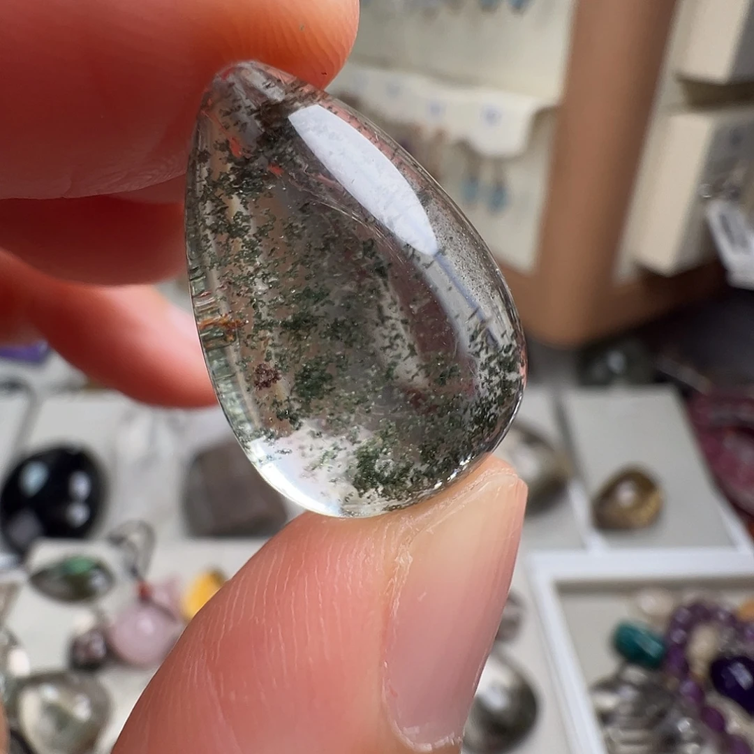 水晶颈饰银S925镶嵌天然幽灵水晶