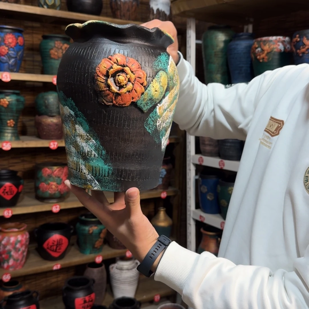 26*16 带孔高端浮雕花盆炸炸炸