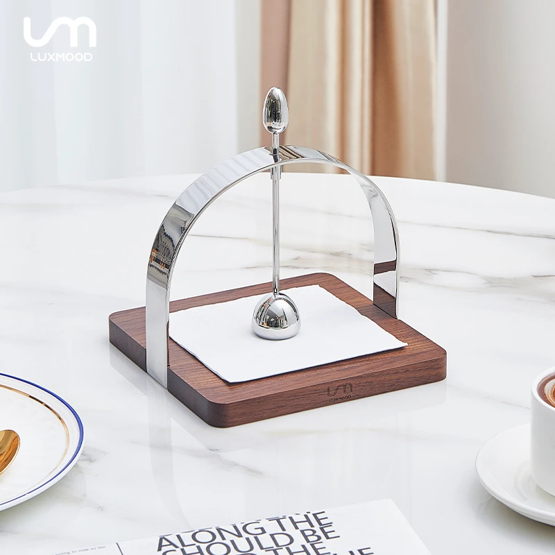 LUXMOOD勒慕北欧简约不锈钢纸巾盒家用茶几餐桌创意收纳盒摆件