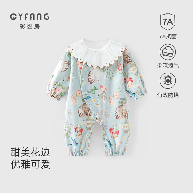 【CYF1003】婴儿连体衣新生儿宝宝幼儿春秋春装女打底睡衣哈衣爬服