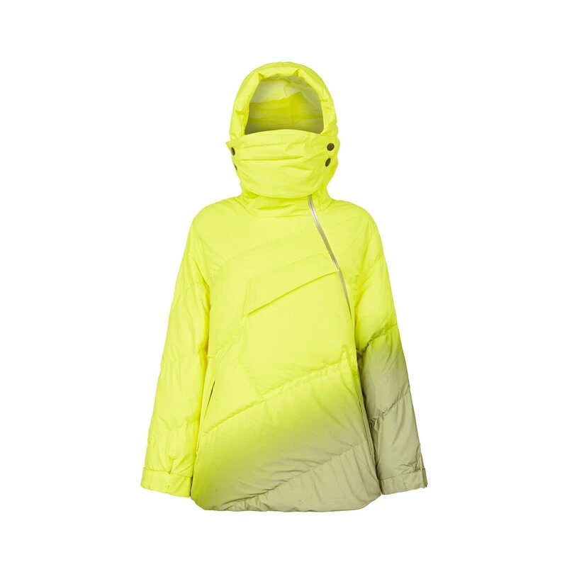 圣迪奥女装休闲保暖高领连帽撞色字母渐变羽绒服S224Z3103