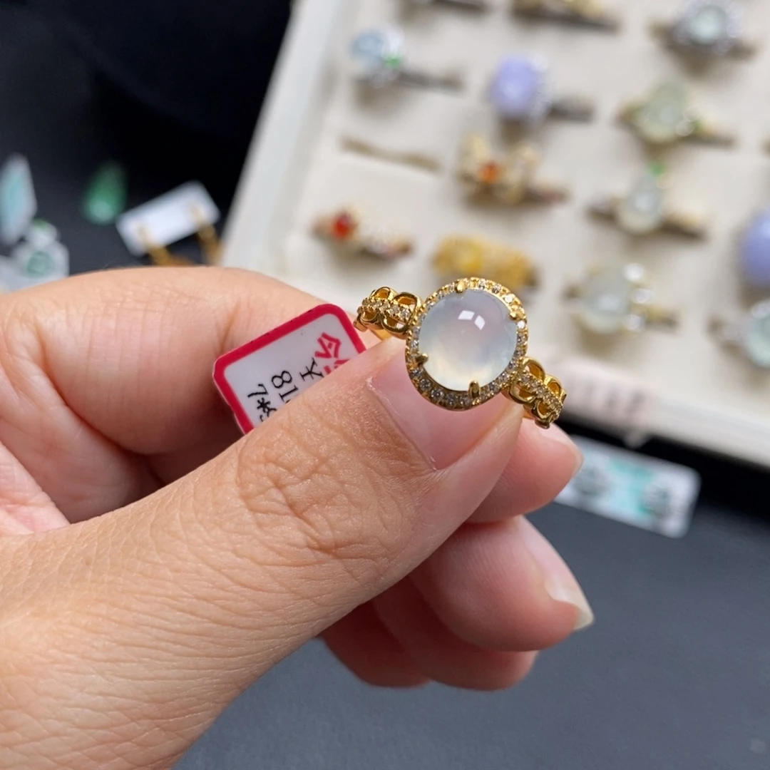 翡翠银S925镶嵌戒指