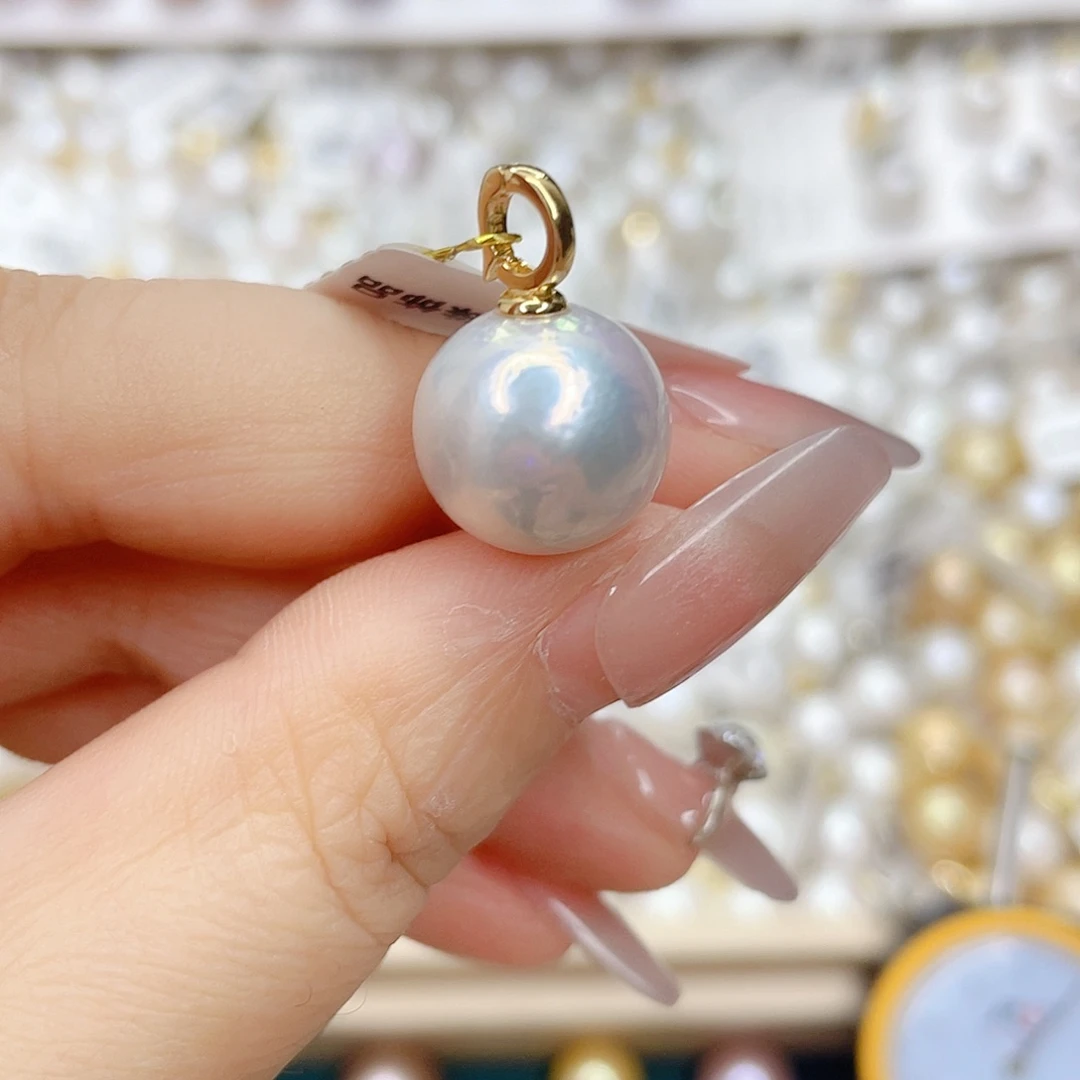 淡水珍珠银S925镶嵌吊坠(不含链)