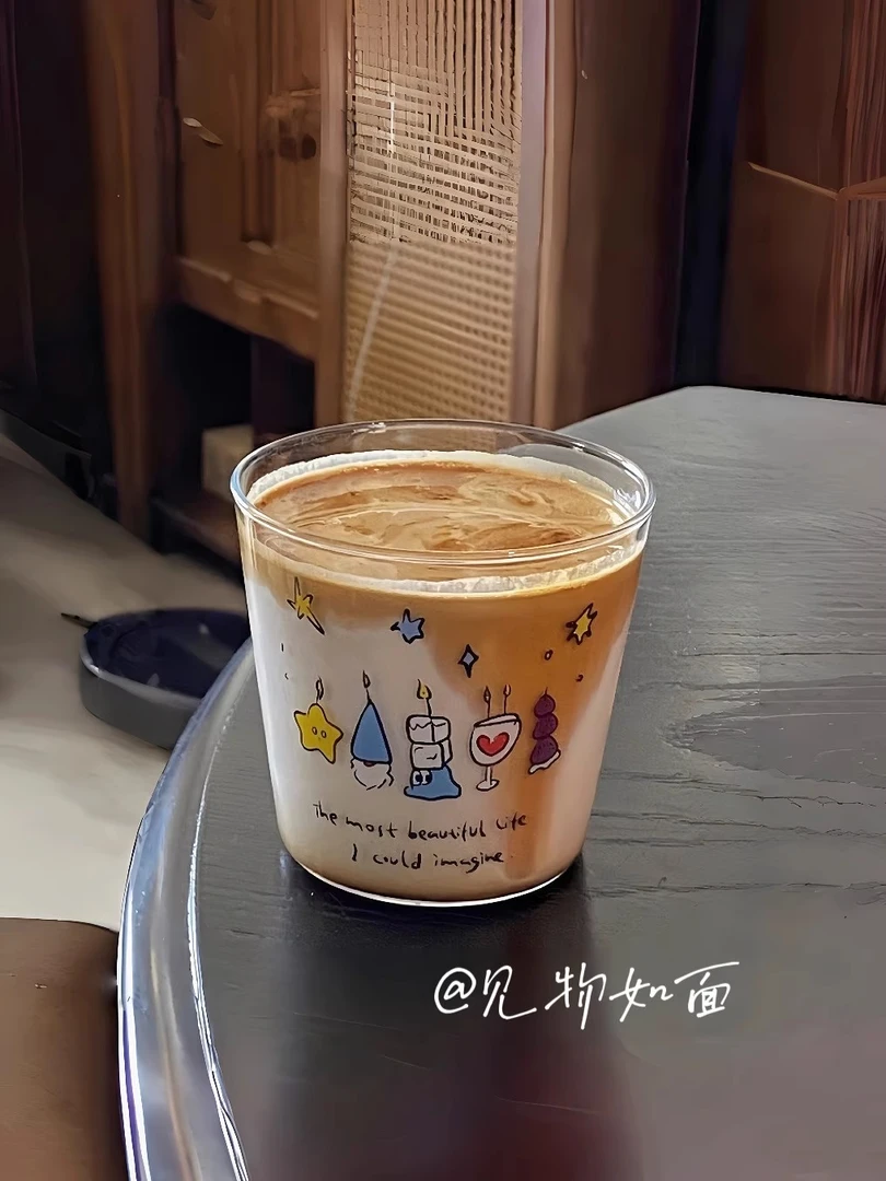 ins风卡通蜡烛星星高硼硅玻璃杯可爱咖啡杯水杯圣诞礼物伴手礼