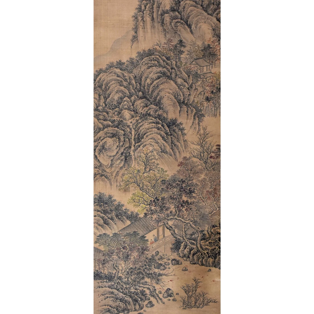 HM9442 枫桥观瀑 136×48 绢本立轴 5.8平尺