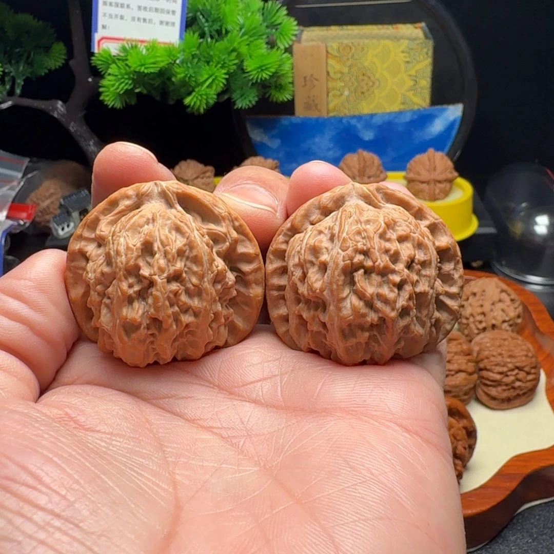 手***^文玩核桃把件全品三角白41
