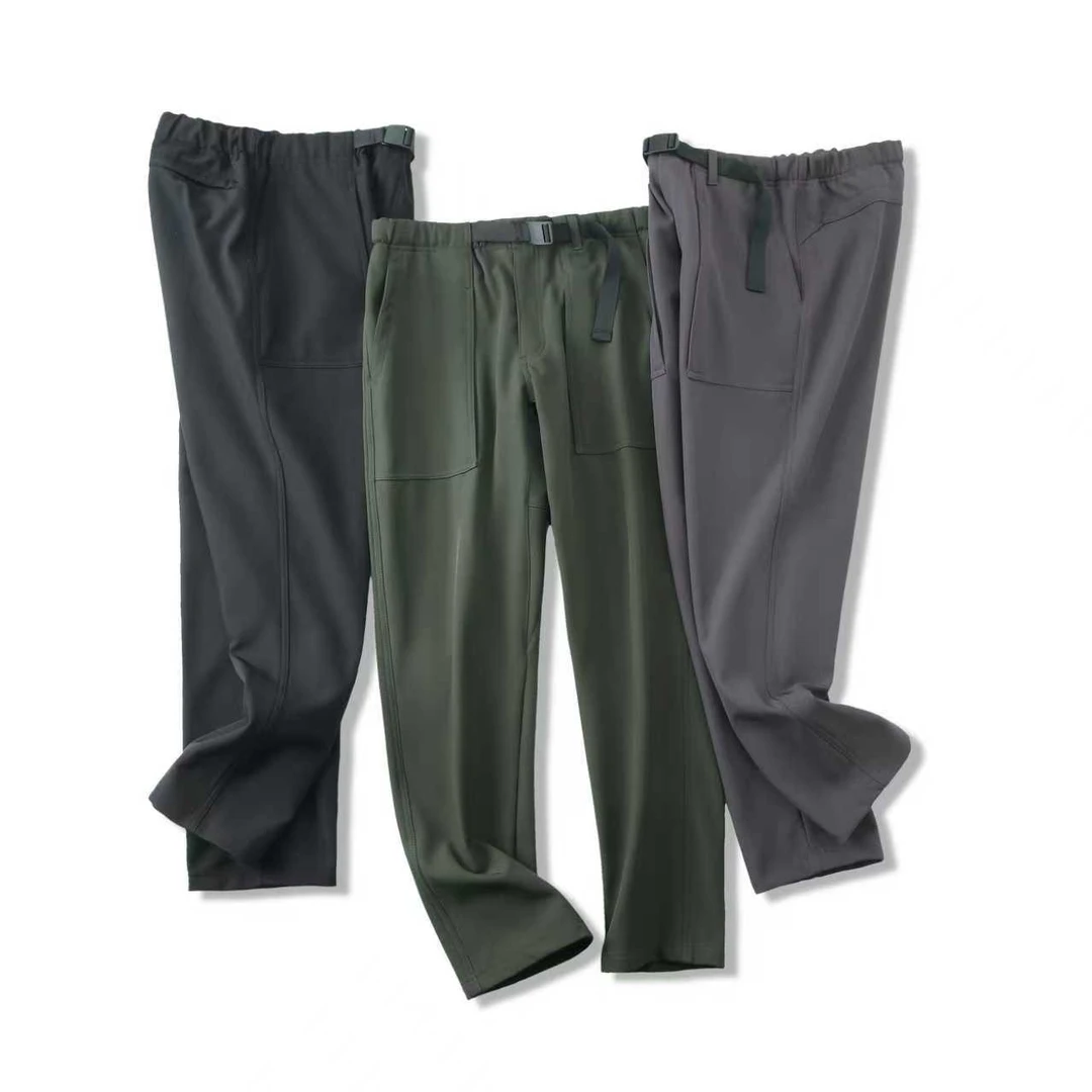 新款气质简约纯色松紧腰加绒休闲裤RK45016