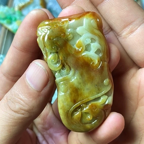 颈饰未镶嵌翡翠福豆豆珠宝翡翠颈饰