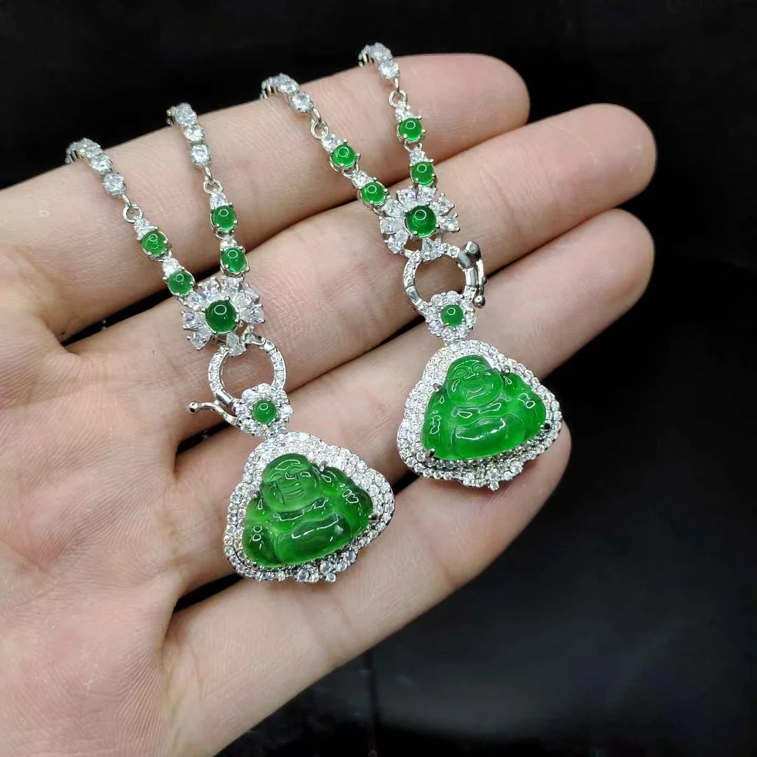 【老三珠宝】翡翠佛公吊坠赠链T9【多样性发其一】约12-16-4mm