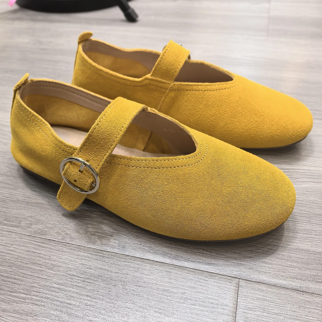 软底柠檬黄色芭蕾舞单鞋