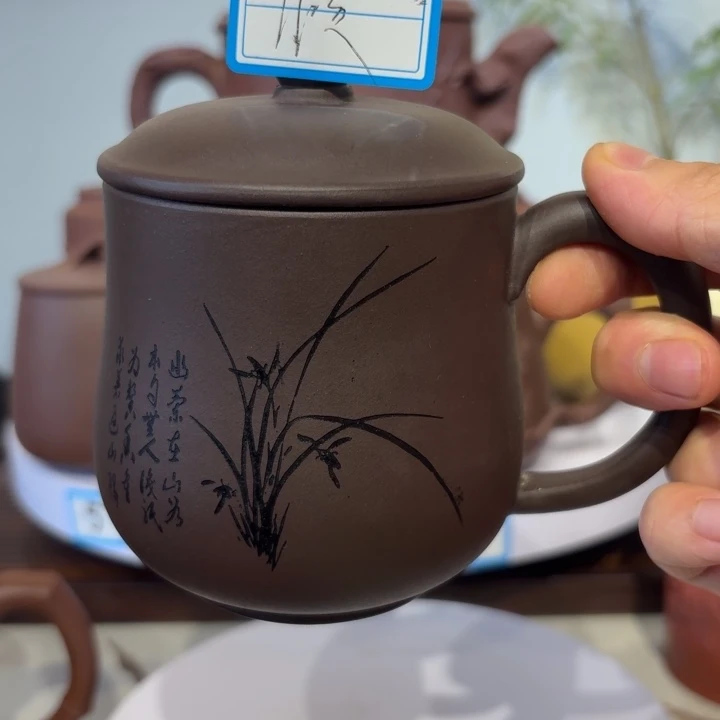 老紫泥盖杯容量380cc紫泥