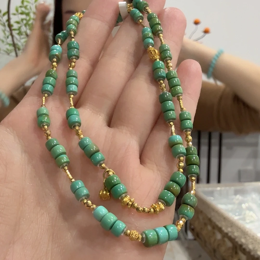 绿松石18K金镶嵌珠宝奇石