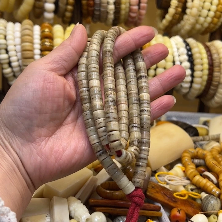 驼骨手串/手链直径8灰嘎大孔道