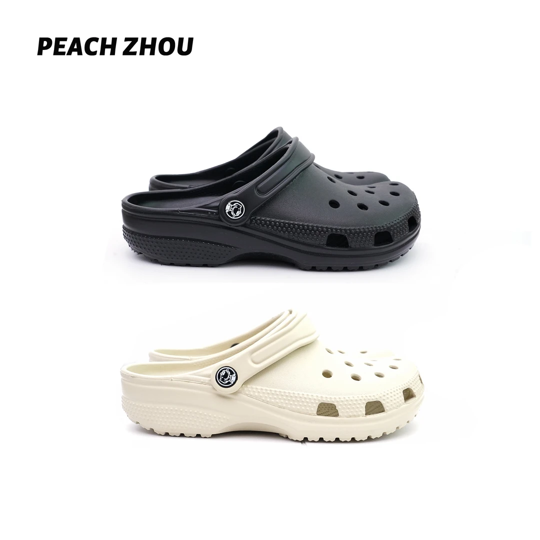 『PEACHZHOU』EVA轻便舒适包头厚底凉拖鞋沙滩洞洞鞋一脚蹬半拖女鞋