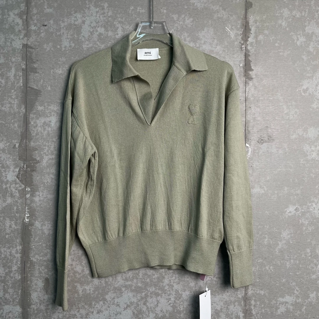 未使用 WE11 DONE XS*1/AMI贴布爱心美利奴羊毛针织衫/13658/JP